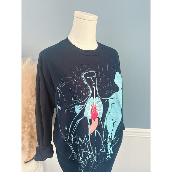 Frog Phenomenon Skateboards Long Sleeve Shirt Medium Crewneck Tee Navy Blue - Picture 3 of 9